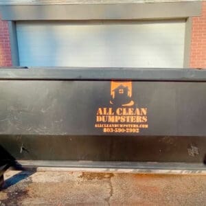 A dumpster with the words " all clean bursters ".